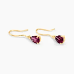 Boucles D'oreilles Puces Rhodolite Kayline Or Jaune Rhodolite-Histoire d'Or Outlet