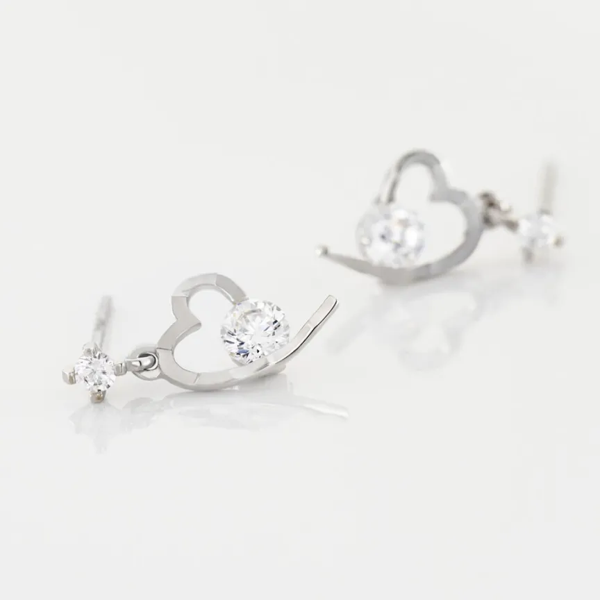 Boucles D'oreilles Puces Romance De Zirconium-Histoire d'Or Hot