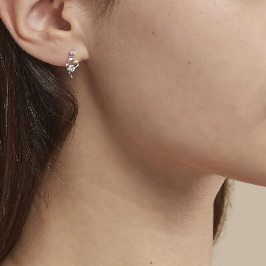 Boucles D'oreilles Puces Romance De Zirconium-Histoire d'Or Hot