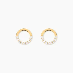Histoire d'Or Boucles D'oreilles Puces Rimya Or Jaune Oxyde De Zirconium