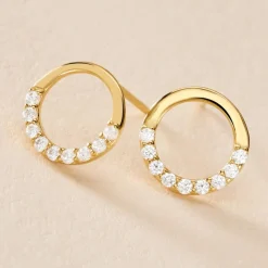 Histoire d'Or Boucles D'oreilles Puces Rimya Or Jaune Oxyde De Zirconium