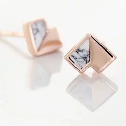 Histoire d'Or Boucles D'oreilles Puces Rossana Argent Rose Pierre De Synthese