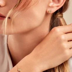 Boucles D'oreilles Puces Rosalite Or Jaune Nacre-Histoire d'Or Outlet