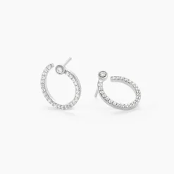 Histoire d'Or Boucles D'oreilles Puces Raffaela Argent Blanc Oxyde De Zirconium