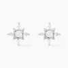 Boucles D'oreilles Puces Rhoda Argent Blanc Perle De Culture Oxyde-Histoire d'Or Sale