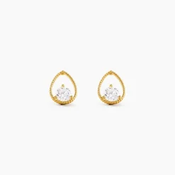 Histoire d'Or Boucles D'Oreilles Puces Rafiqa Or Jaune Oxyde De Zirconium