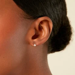 Histoire d'Or Boucles D'Oreilles Puces Rafiqa Or Jaune Oxyde De Zirconium