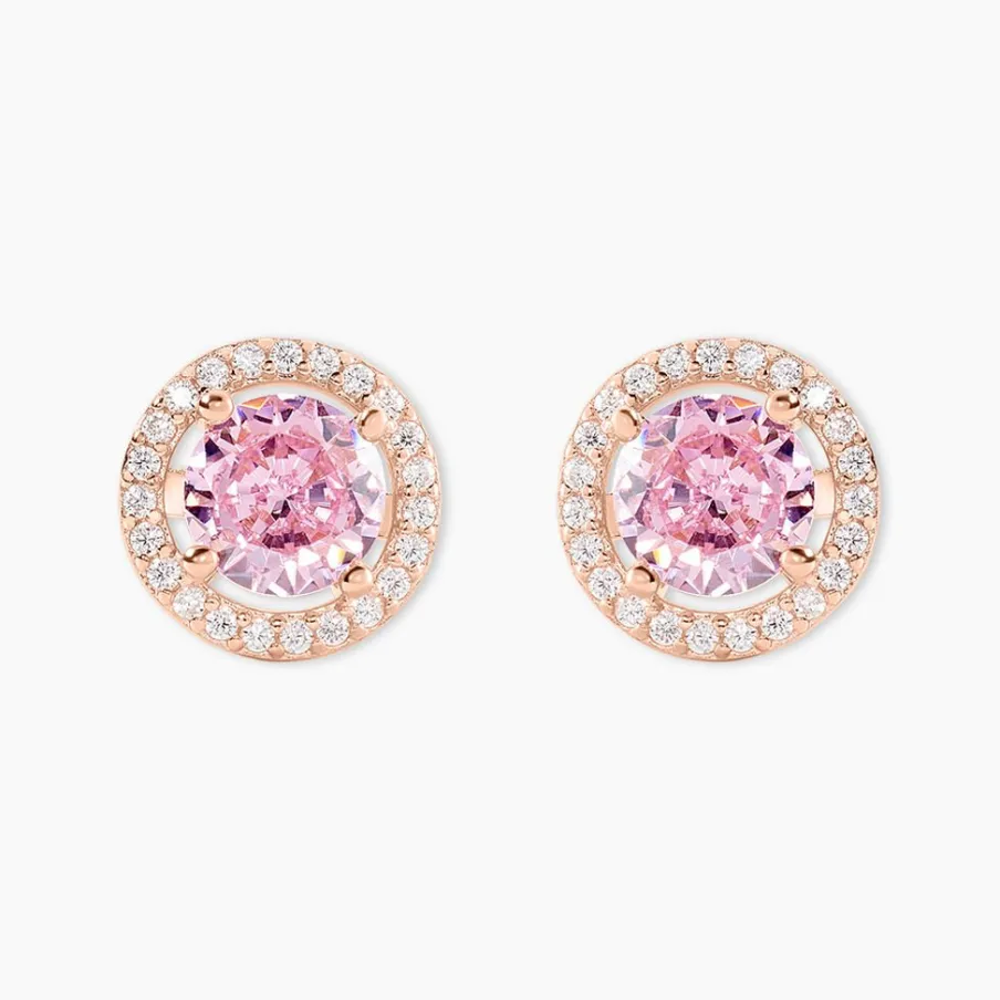Histoire d'Or Boucles D'oreilles Puces Rio Argent Rose Oxyde