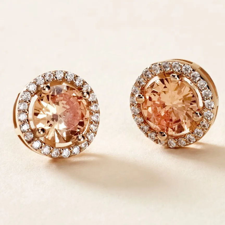 Boucles D'oreilles Puces Rio Argent Rose Oxyde-Histoire d'Or Online