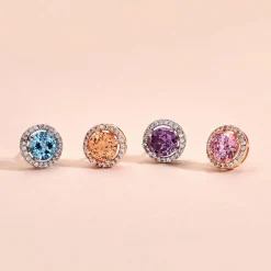 Boucles D'oreilles Puces Rio Argent Rose Oxyde-Histoire d'Or Online