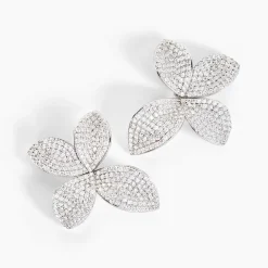 Histoire d'Or Boucles D'oreilles Puces Radiant Bloom Argent Blanc Oxyde