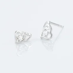 Boucles D'oreilles Puces Roma Argent Blanc Oxyde De Zirconium-Histoire d'Or Clearance