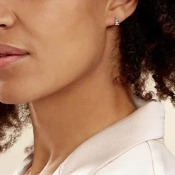 Boucles D'oreilles Puces Roma Argent Blanc Oxyde De Zirconium-Histoire d'Or Clearance