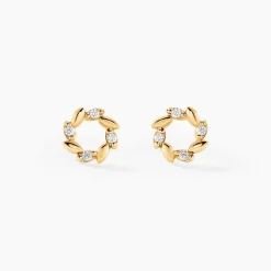 Histoire d'Or Boucles D'oreilles Puces Reed Or Jaune Oxyde De Zirconium