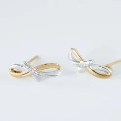 Boucles D'oreilles Puces Soukayna Or Bicolore Diamant-Histoire d'Or Sale