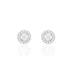 Histoire d'Or Boucles D'oreilles Puces Star Or Blanc Oxyde De Zirconium