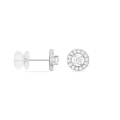 Histoire d'Or Boucles D'oreilles Puces Star Or Blanc Oxyde De Zirconium