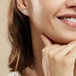 Histoire d'Or Boucles D'oreilles Puces Star Or Blanc Oxyde De Zirconium