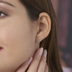 Boucles D'oreilles Puces Selima Argent Blanc-Histoire d'Or Sale