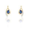 Histoire d'Or Boucles D'oreilles Puces Sagesse Or Jaune Saphir Et Diamant