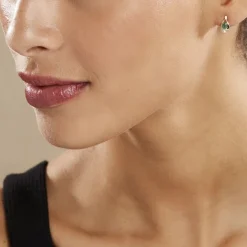 Histoire d'Or Boucles D'oreilles Puces Sagesse Or Jaune Emeraude Et Diamant