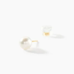 Histoire d'Or Boucles D'oreilles Puces Suki Or Jaune Perle De Culture