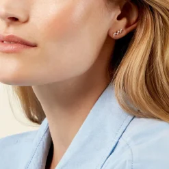 Histoire d'Or Boucles D'Oreilles Puces Sparkle Or Jaune Oxyde De Zirconium