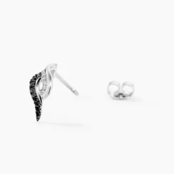 Boucles D'oreilles Puces Sculptural Or Blanc Diamant-Histoire d'Or Sale