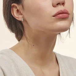 Boucles D'oreilles Puces Sculptural Or Blanc Diamant-Histoire d'Or Sale