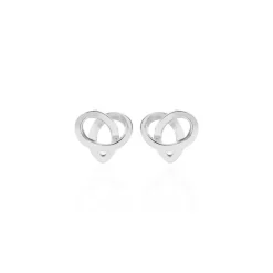 Histoire d'Or Boucles D'oreilles Puces Shainy Argent Blanc