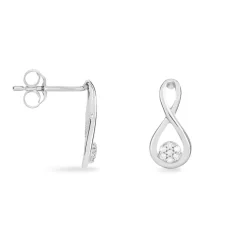 Boucles D'oreilles Puces Shaeen Or Blanc Diamant-Histoire d'Or Discount