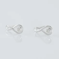 Boucles D'oreilles Puces Shaeen Or Blanc Diamant-Histoire d'Or Discount