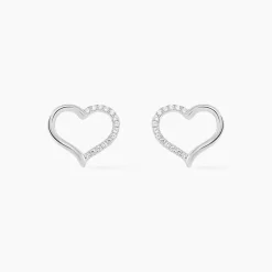 Boucles D'oreilles Puces Salona Argent Blanc Oxyde De Zirconium-Histoire d'Or Online