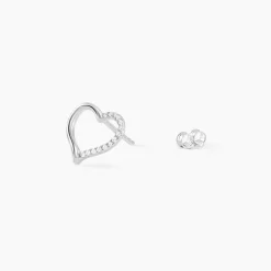 Boucles D'oreilles Puces Salona Argent Blanc Oxyde De Zirconium-Histoire d'Or Online