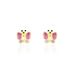 Histoire d'Or Boucles D'oreilles Puces Sienna Papillon Or Jaune