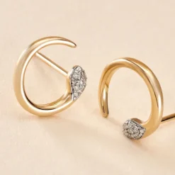 Boucles D'oreilles Puces Snake Or Jaune Diamant-Histoire d'Or Sale