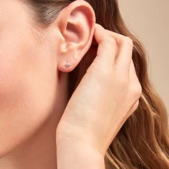 Boucles D'oreilles Puces Semira Argent Blanc Oxyde De Zirconium-Histoire d'Or Online