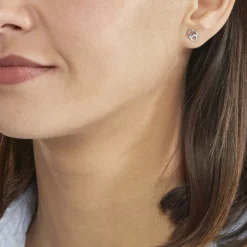 Histoire d'Or Boucles D'oreilles Puces Sherry Argent Blanc