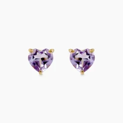 Boucles D'oreilles Puces Salona Or Jaune Amethyste Violet-Histoire d'Or Outlet