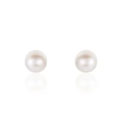 Boucles D'oreilles Puces Suki Or Jaune Perle De Culture-Histoire d'Or New