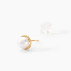 Histoire d'Or Boucles D'oreilles Puces Siera Or Jaune Perle De Culture