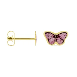 Histoire d'Or Boucles D'oreilles Puces Sulivia Papillon Or Jaune