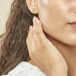 Histoire d'Or Boucles D'oreilles Puces Severine Argent Blanc