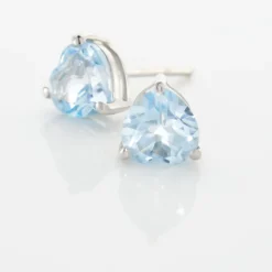 Histoire d'Or Boucles D'oreilles Puces Salona Or Blanc Topaze