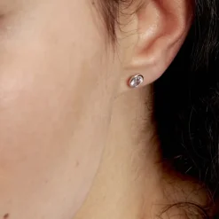 Histoire d'Or Boucles D'oreilles Puces Salona Or Blanc Topaze