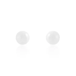 Boucles D'oreilles Puces Solene Argent Blanc Céramique-Histoire d'Or Discount