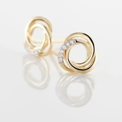 Histoire d'Or Boucles D'oreilles Puces Syrena Or Jaune Diamant