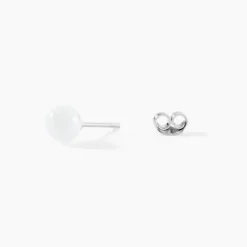 Histoire d'Or Boucles D'oreilles Puces Solene Argent Blanc Céramique