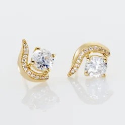 Histoire d'Or Boucles D'oreilles Puces Sevde Or Jaune Oxyde De Zirconium