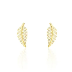 Boucles D'oreilles Puces Tourkia Or Jaune Oxyde De Zirconium-Histoire d'Or Sale